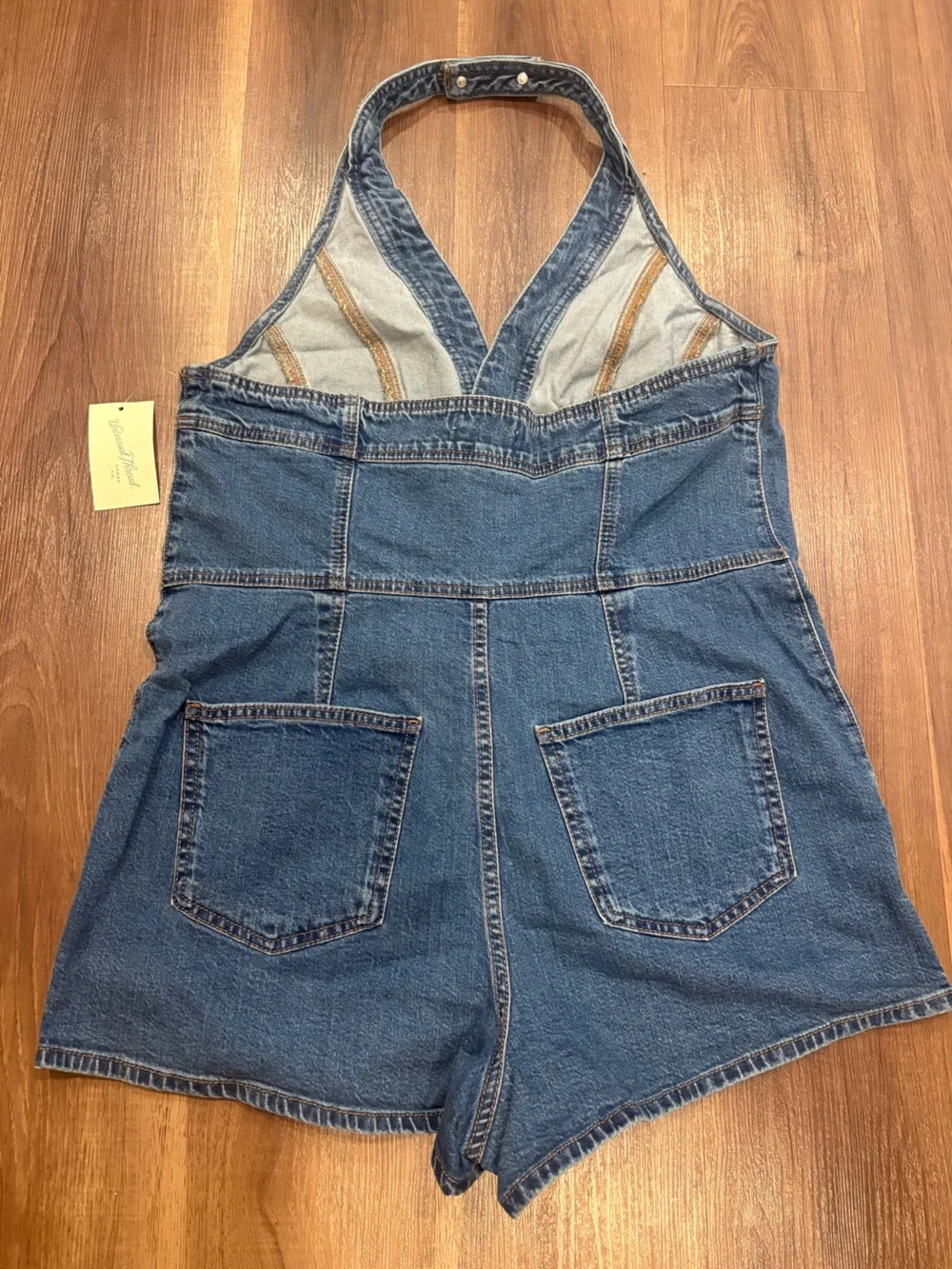 Women’s Blue Denim Buttony-Front Jeans romper